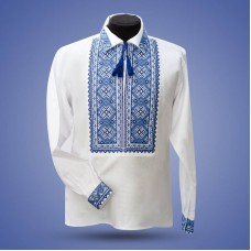Embroidered shirt "Cossac" blue